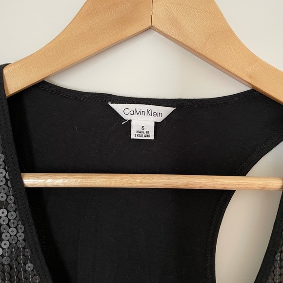 Calvin Klein black sequin tank top, Size small - Picture 2 of 3